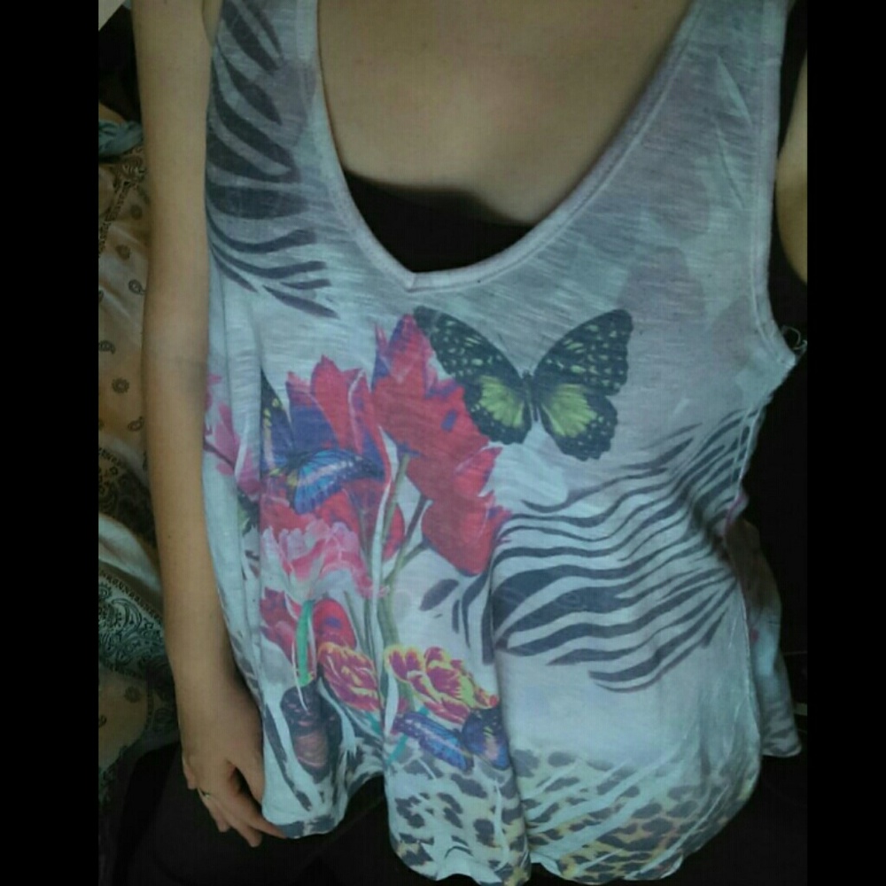 Butterfly Zebra Strappy Tank